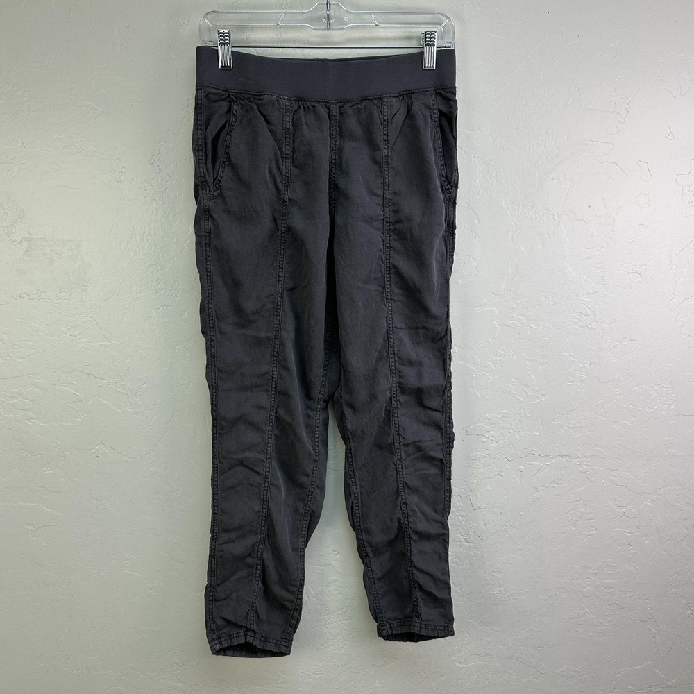 Faherty Jogger Pants Womens Small Gray Arlie‎ Elastic Waist Ruched Linen Tencel